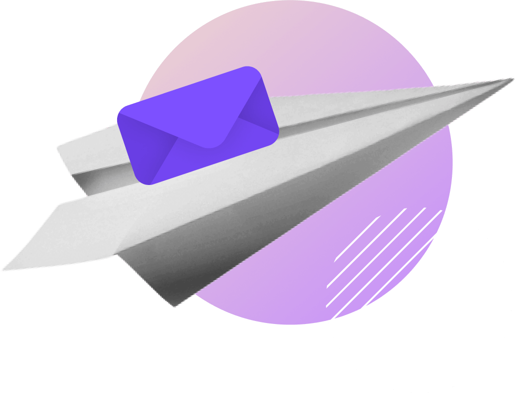 Illustration of a paper plane carrying an envelope